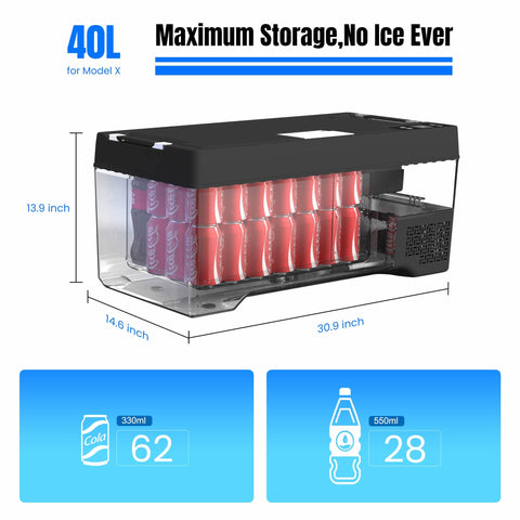 Fridge X — 42QT powered fridge/freezer for Tesla Model X sub-trunk